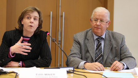 Edith Minier, commissaire, dans les locaux de la CCI présidée par Jean-Louis Nesti