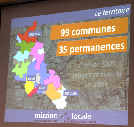 Le territoire couvert par la Mission locale de l'arrondissement de  Brive