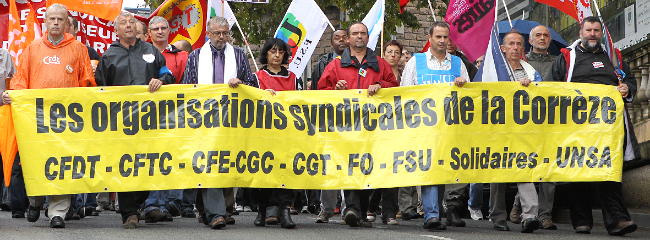 L'intersyndicale appelle à une forte mobilisation unitaire contre la réforme des retraites. Manifestation du 7 septembre 2010. Photo archives Diarmid Courrèges