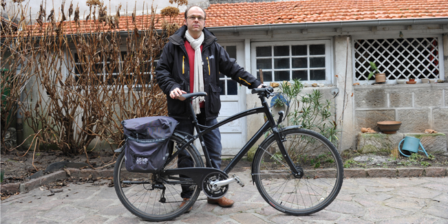 Benoît Piette utilise son vélo au quotidien