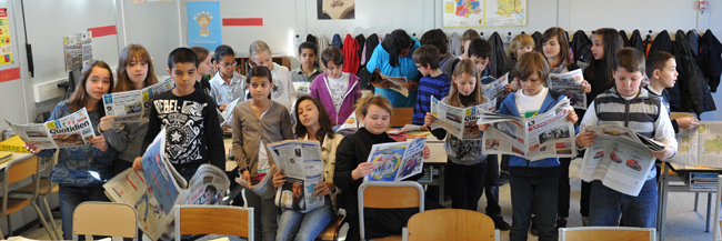 La classe "presse" des CM2 de l'école Saint-Germain