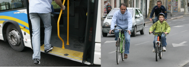 A pied, en bus ou à vélo