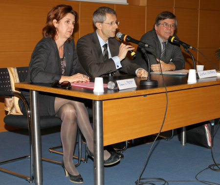 De gauche à droite, le préfet de Corrèze Sophie Thibault, le procureur de la République et le docteur Roland Coutanceau