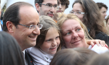 Le Président de la République François Hollande à Brive Plage