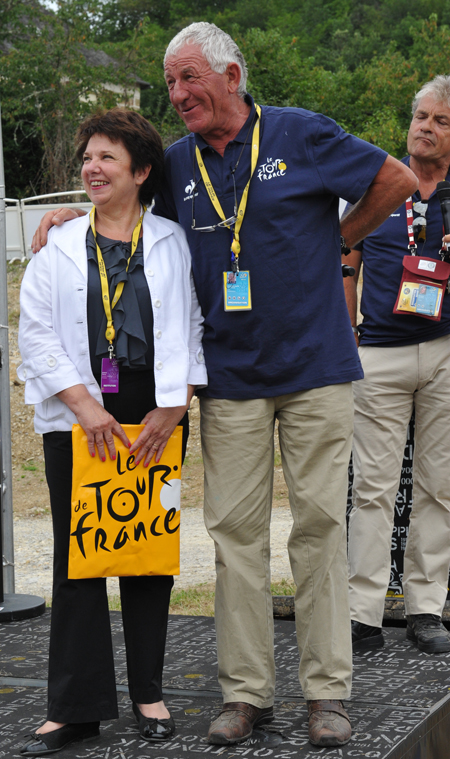 Patricia Bordas, présidente du Causse corrézien et l'ancien champion Jean-Pierre Danguillaume