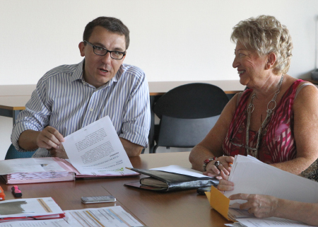 Antoine Rousselie et Germaine Blanc, conseillère municipale de Brive et administratrice de l'OPH