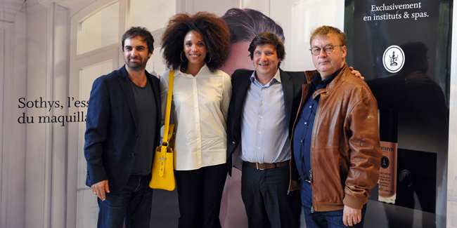 De gauche à droite: les comédiens Grégory Montel et Stéfi Celma, Christian Mas, pdf de Sothys Paris et Dominique Besnehard